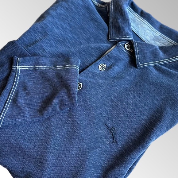 Tommy Bahama Other - Tommy Bahama Polo Shirt Mens Medium Blue Long Sleeve Contrast Stitch Marlin